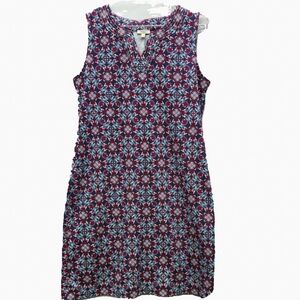 Talbots Size PS EUC Sleeveless Dress - Red and Blue Floral Print